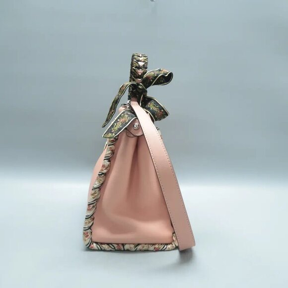 Authentic FENDI Peekaboo IseeU Pink Leather Satchel with Ribbon 1200-02202025 - Picture 4 of 12